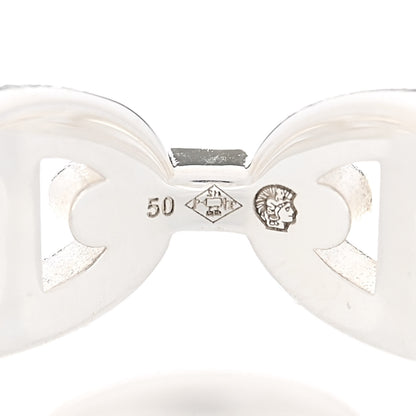 Hermes Sterling Silver PM Chaine d'Ancre Enchainee Band Ring 50 5.25 7 of 8
