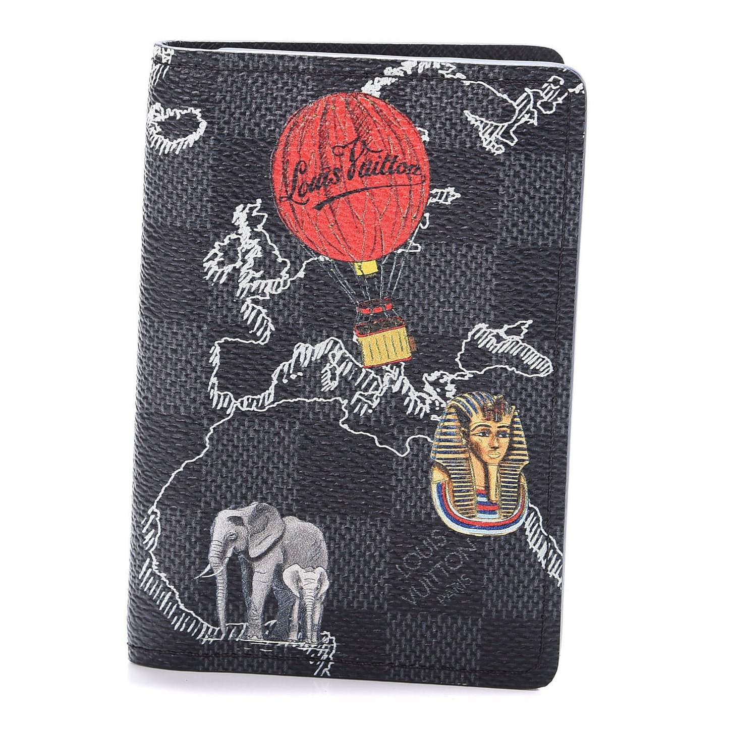 Damier Graphite World Map Pocket Organizer NM