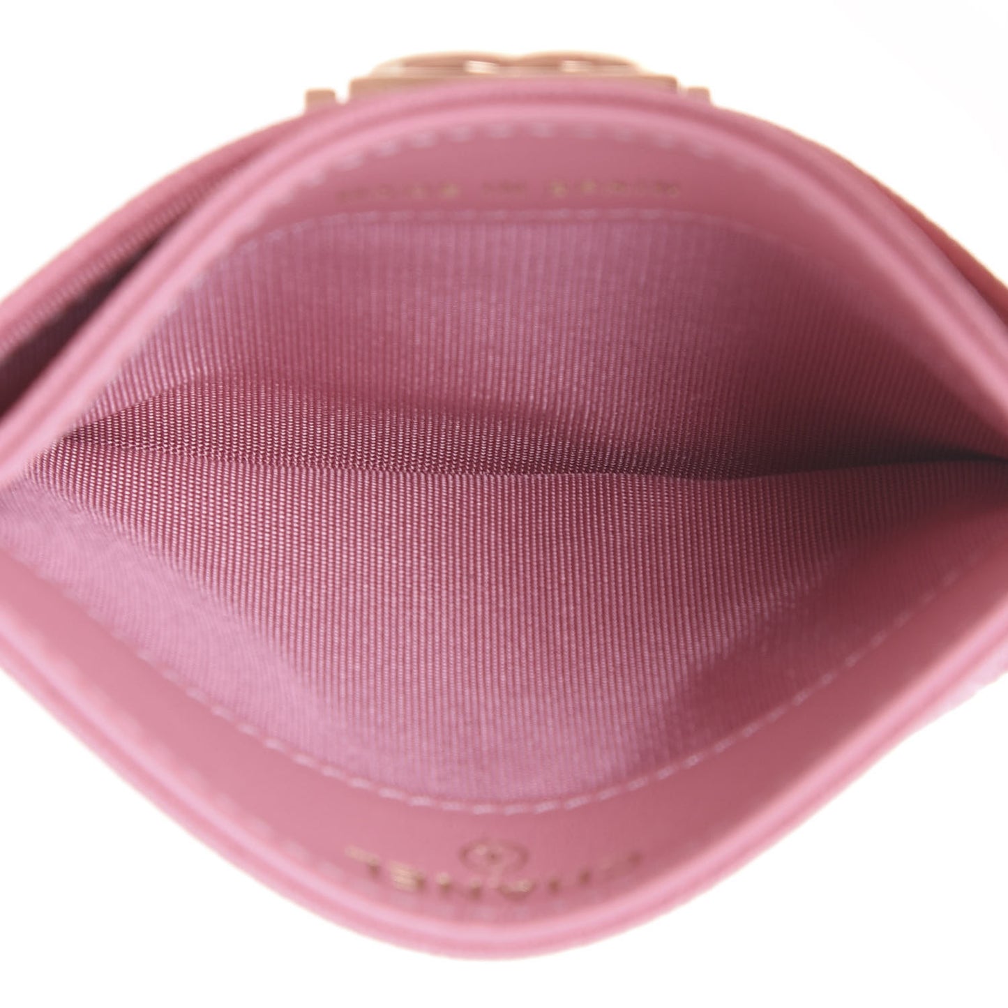 Caviar Quilted Boy Card Holder Light Pink
