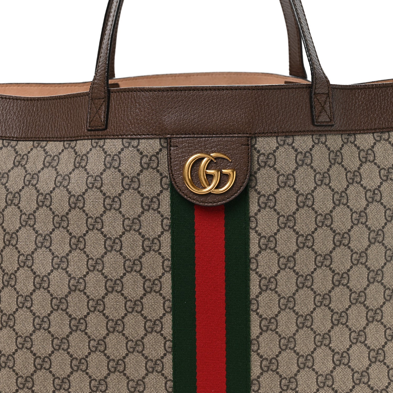 Gucci GG Supreme Monogram Web Ophidia Tote Brown 9 of 11