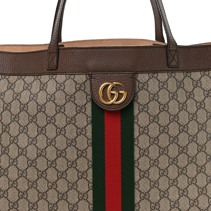 Gucci GG Supreme Monogram Web Ophidia Tote Brown 9 of 11