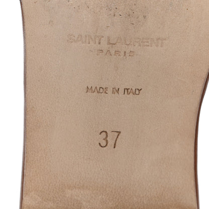 Saint Laurent Calfskin Tribute 05 Slide Sandals 37 Amber 6 of 15