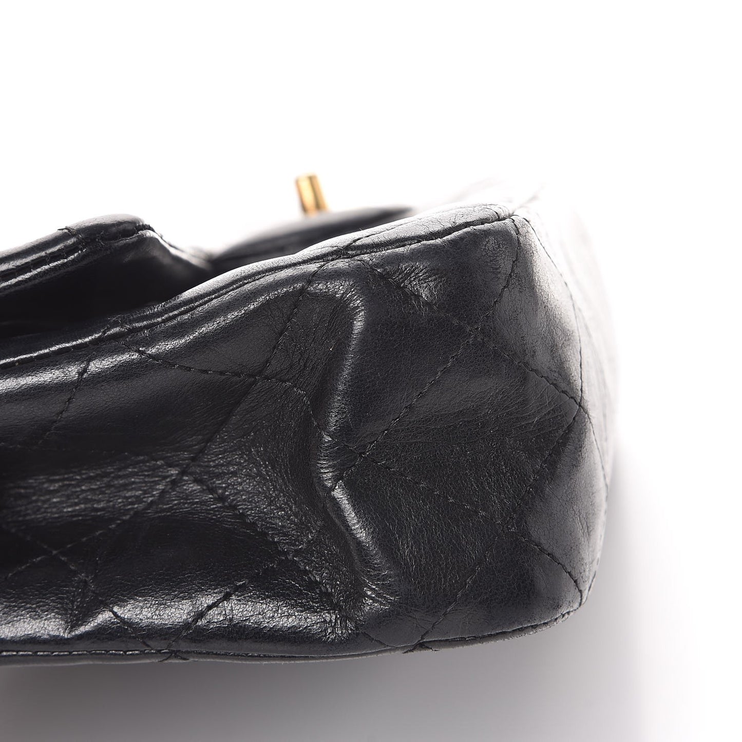 Lambskin Quilted Medium Double Flap Black