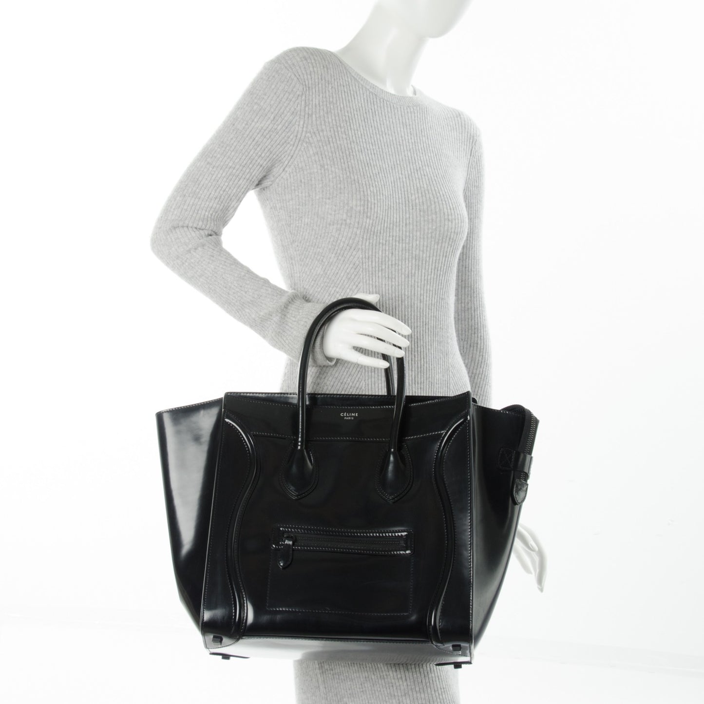 Spazzolato Calfskin Small Luggage Black