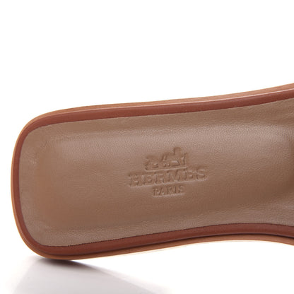 Hermes Box Calfskin Oran Sandals 37 Gold 8 of 11