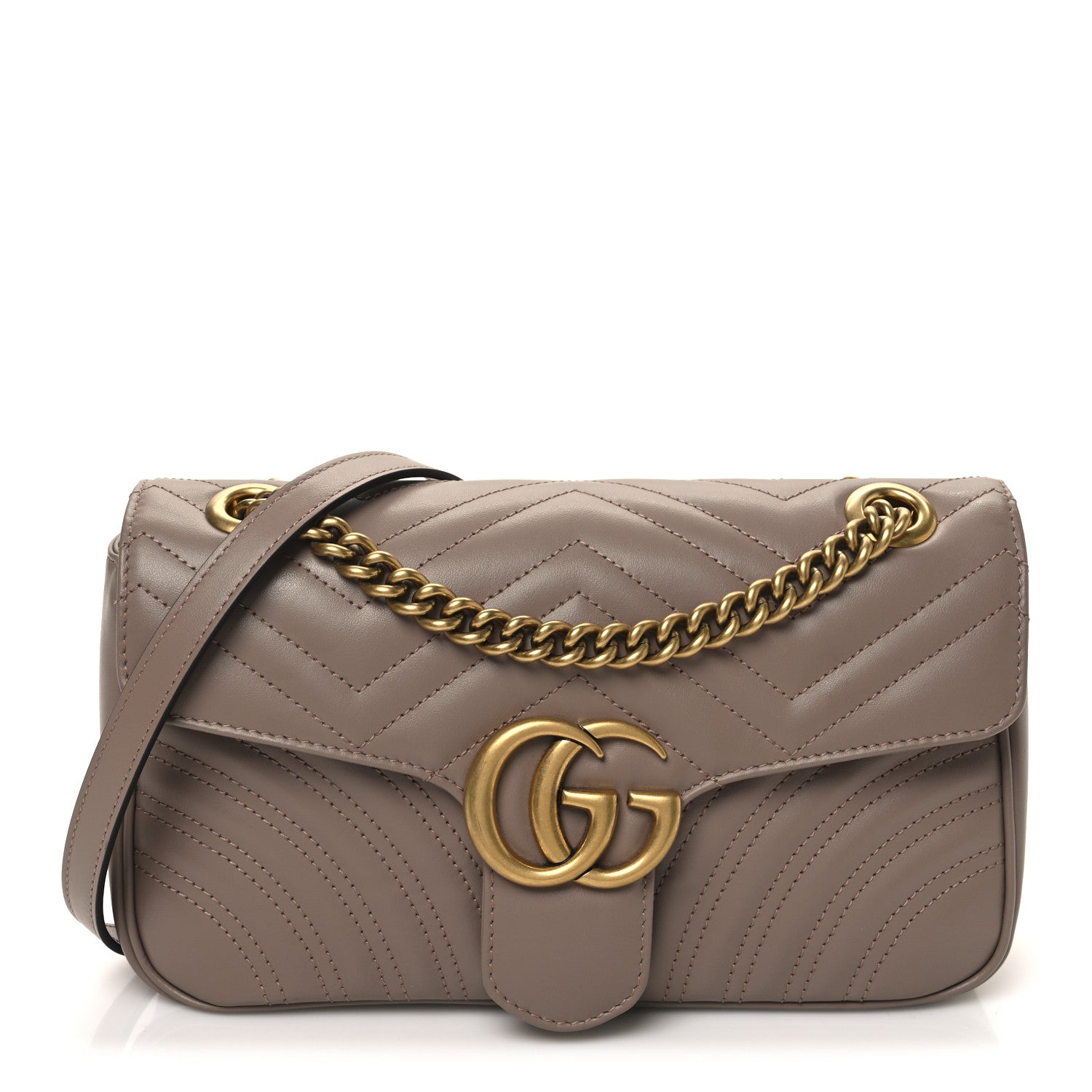 Gucci Calfskin Matelasse Small GG Marmont Shoulder Bag Porcelain Rose 1 of 10