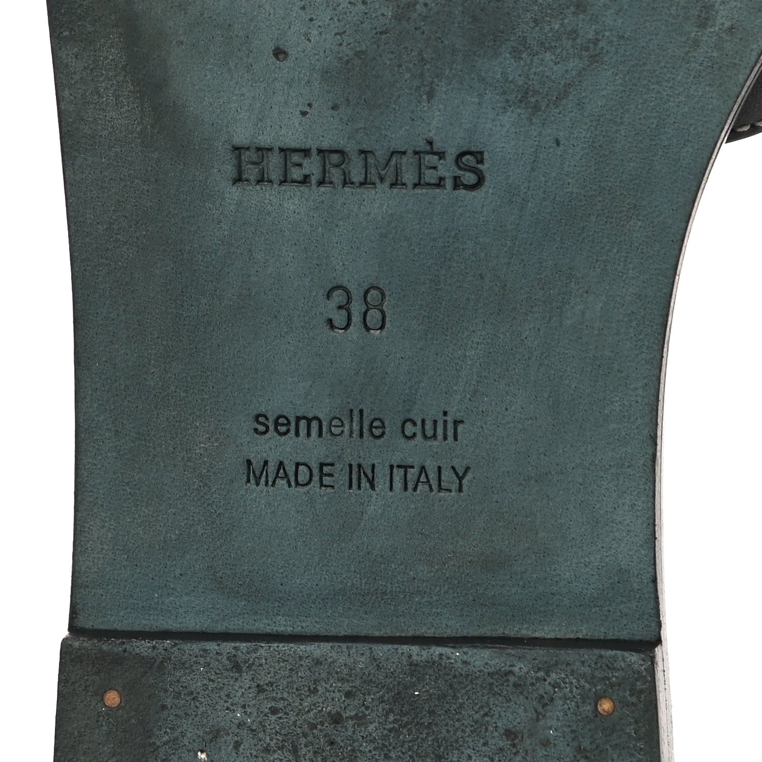 Hermes Box Calfskin Oran Sandals 38 Black 11 of 19