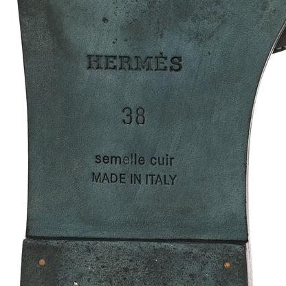 Hermes Box Calfskin Oran Sandals 38 Black 11 of 19