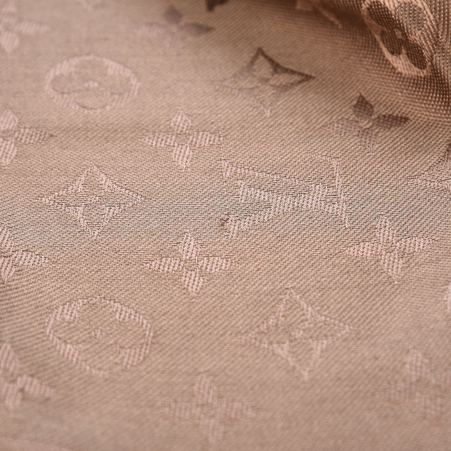 Silk Wool Monogram Shawl Cappuccino