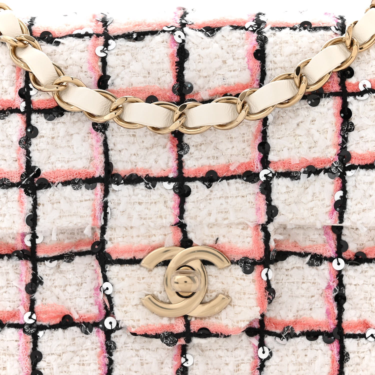 Chanel Tweed Quilted Mini Rectangular Flap White Multicolor 8 of 11