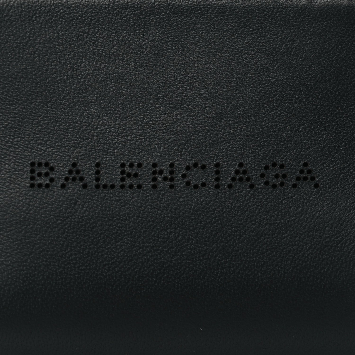 Balenciaga Calfskin Perforated Logo Zip Compact Wallet Black 9 of 9