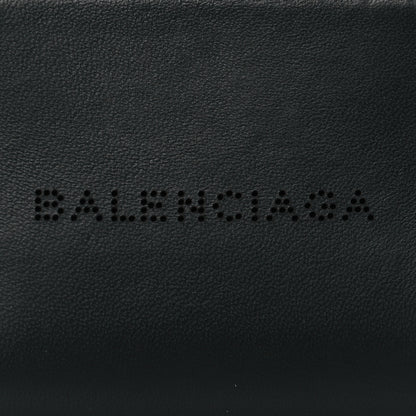 Balenciaga Calfskin Perforated Logo Zip Compact Wallet Black 9 of 9