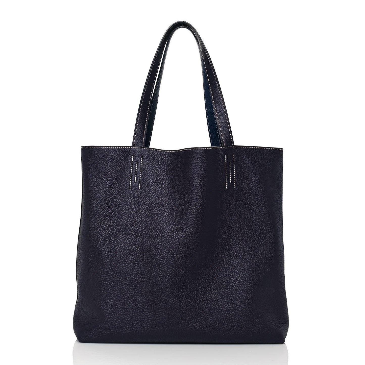 Taurillon Clemence Double Sens 36 Reversible Tote Bleu Saphir Prune