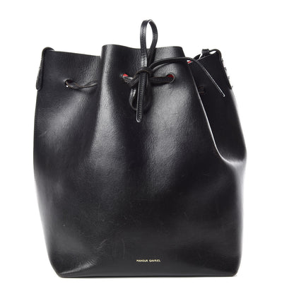 Mansur Gavriel Vegetable Tanned Calfskin Bucket Bag Black Flamma 3 of 16