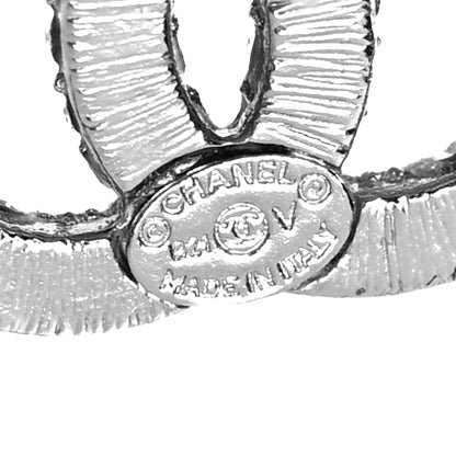 Chanel Crystal CC Treasure Chest Earrings Silver 4 of 4