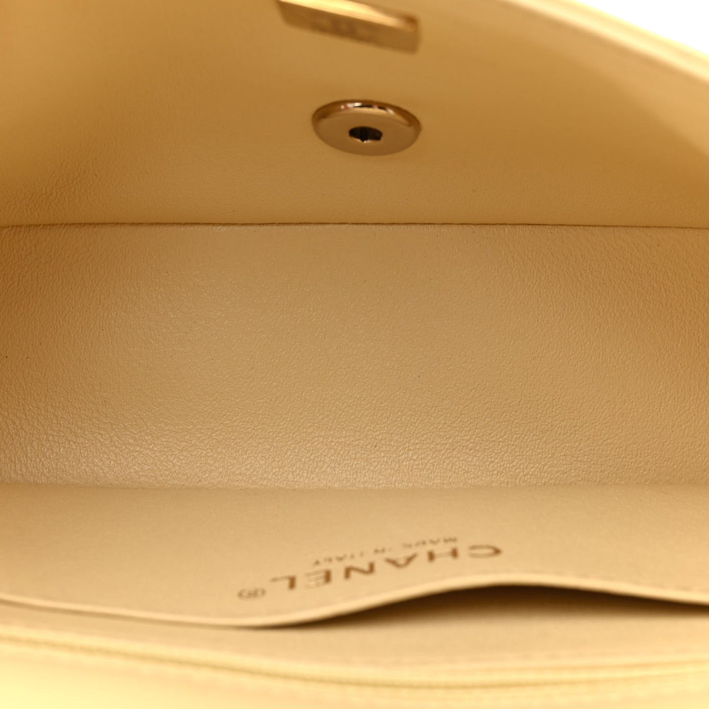 Lambskin Quilted Mini Rectangular Flap Light Yellow