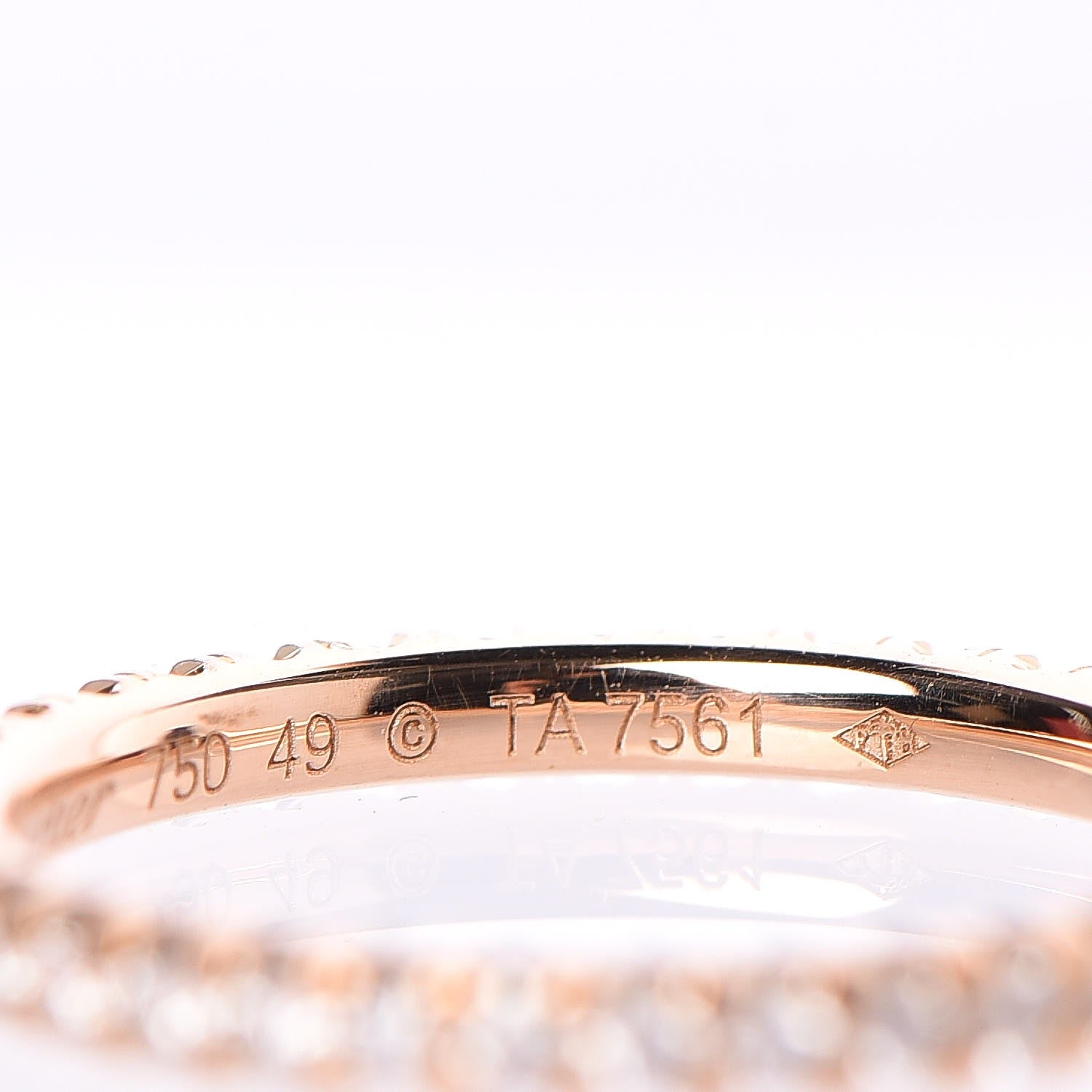 Cartier 18K Yellow Gold Diamond 2mm Étincelle de Wedding Band Ring 49 4.75 4 of 6