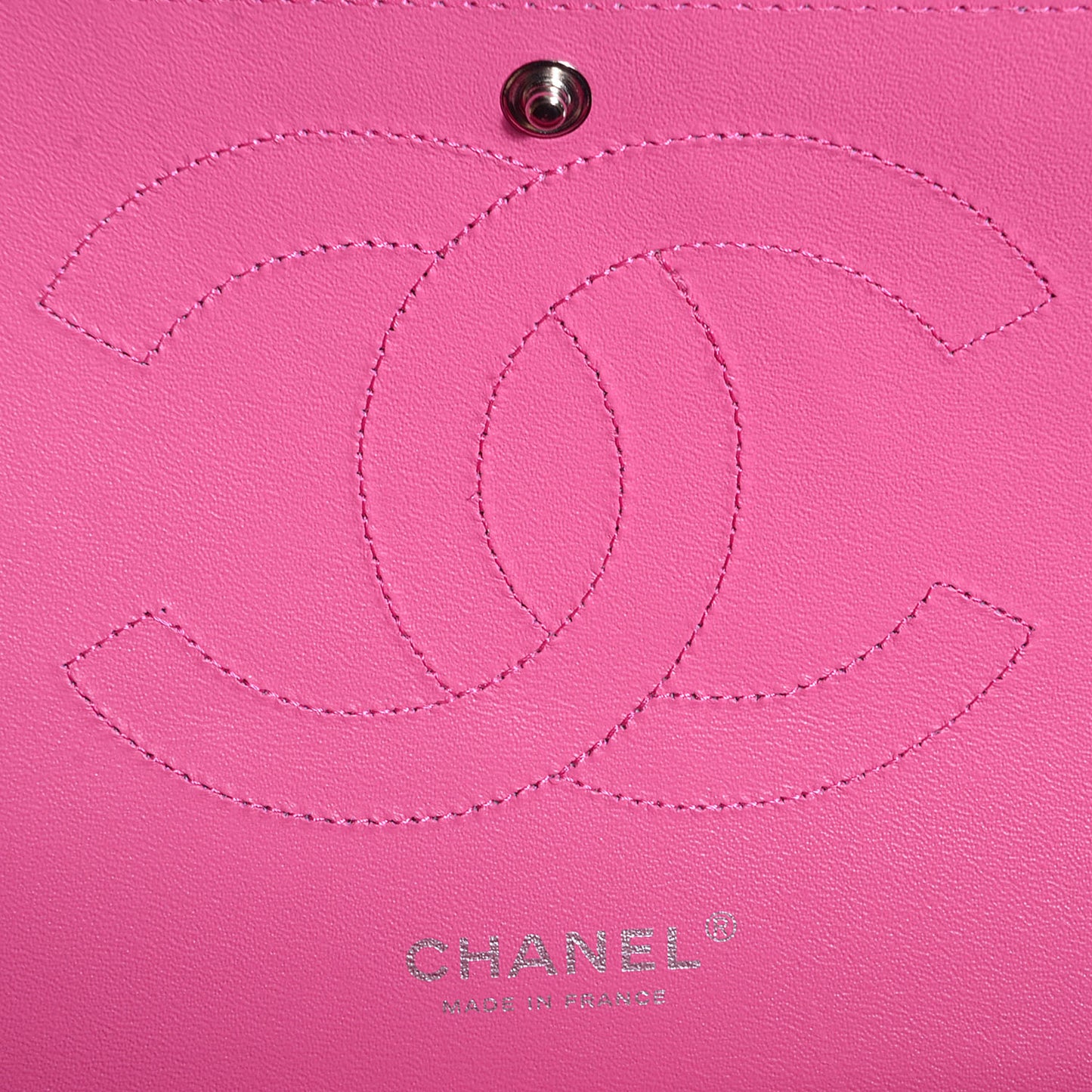 Iridescent Caviar Jumbo Double Flap Hot Pink
