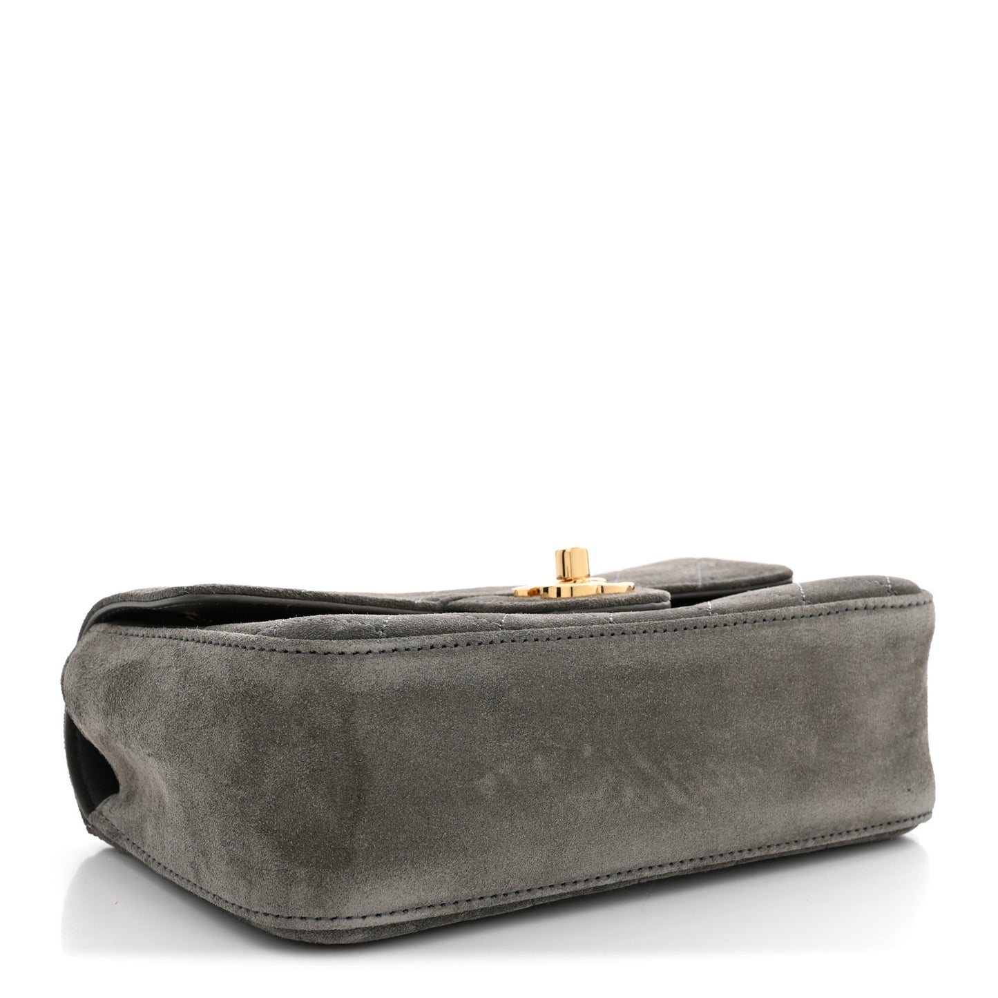 Suede Calfskin Mini Souplissimo Flap Dark Grey