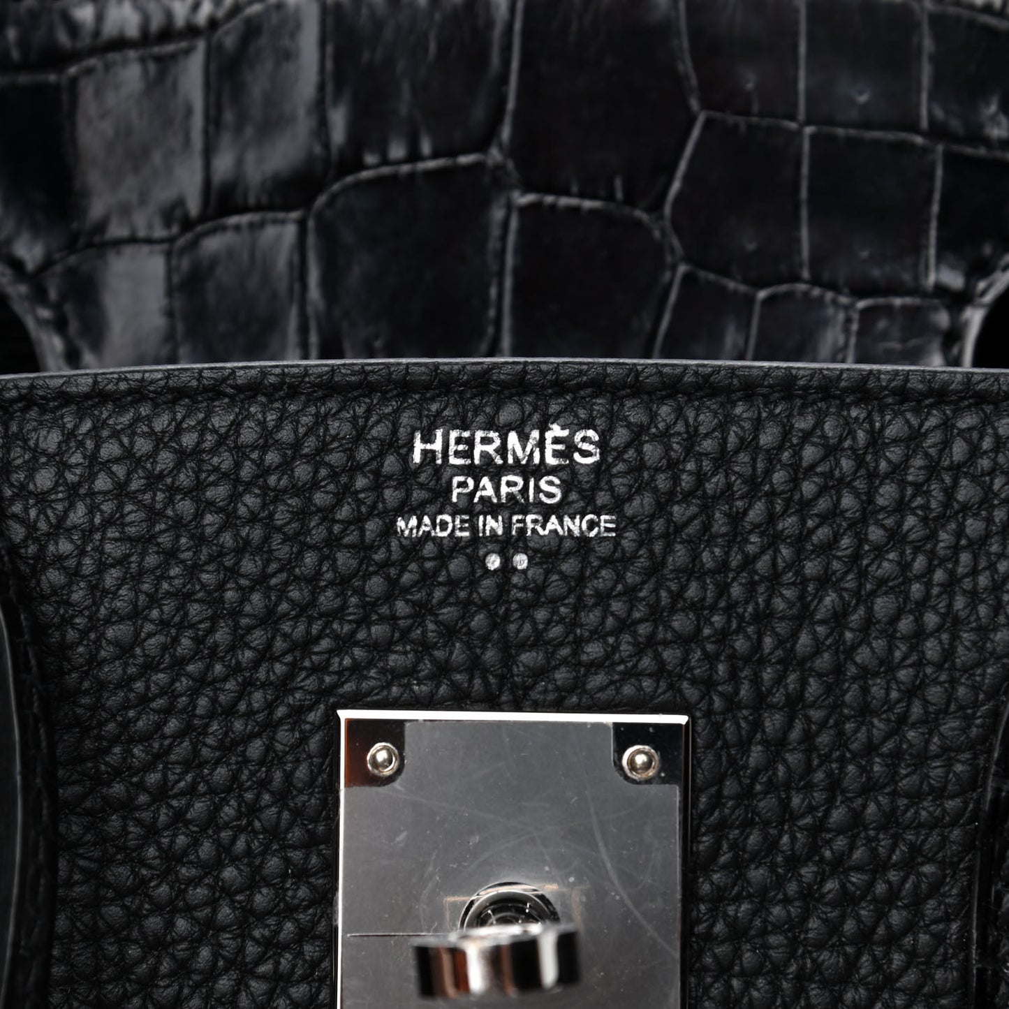 Togo Shiny Niloticus Crocodile Birkin Touch 30 Black