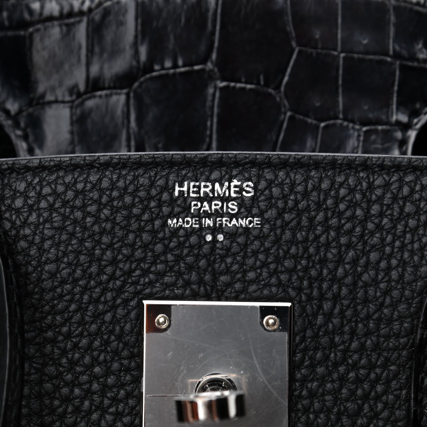 Hermes Togo Shiny Niloticus Crocodile Birkin Touch 30 Black 6 of 13