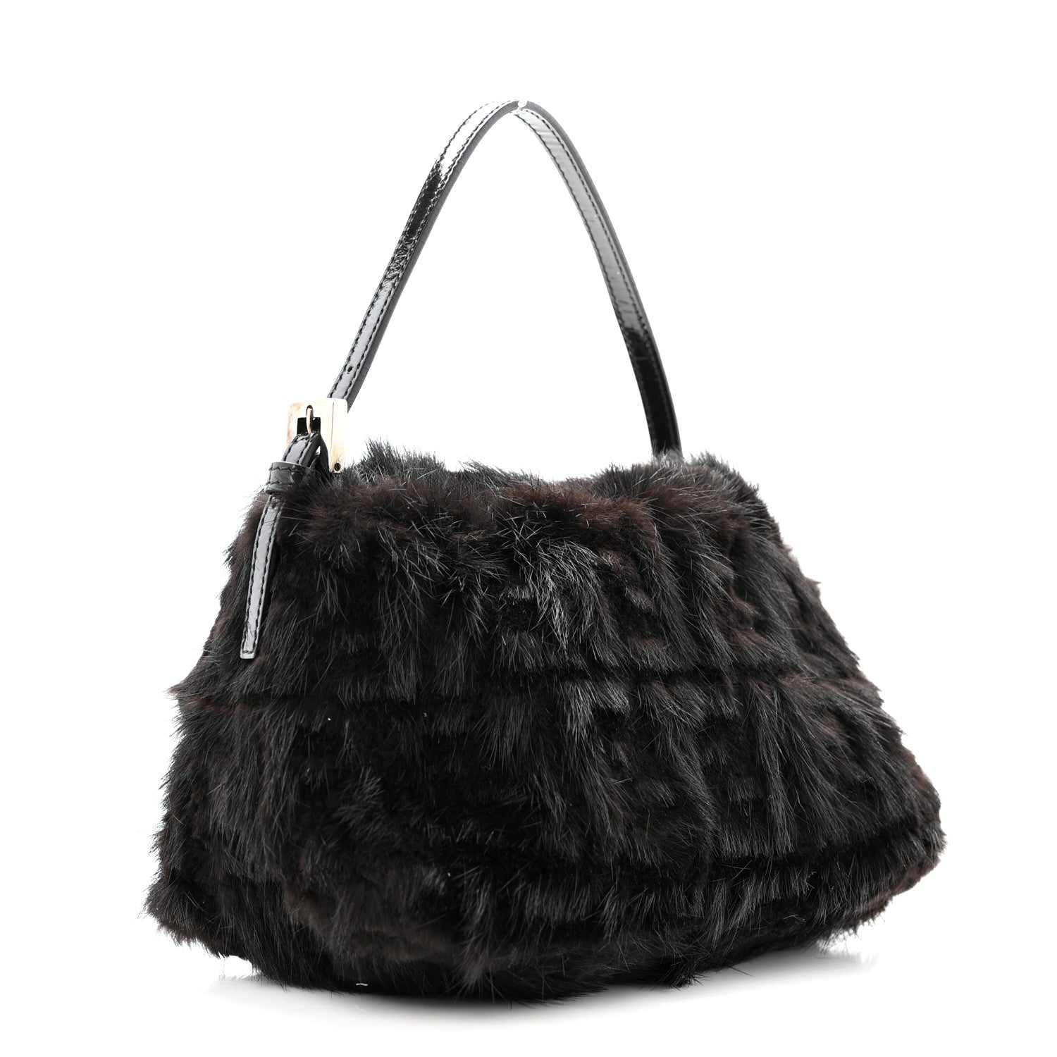 Fendi Mink Fur FF Mini Mama Baguette Black 1846101 – FASHIONPHILE