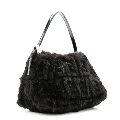 Fendi Mink Fur FF Mini Mama Baguette Black 3 of 12