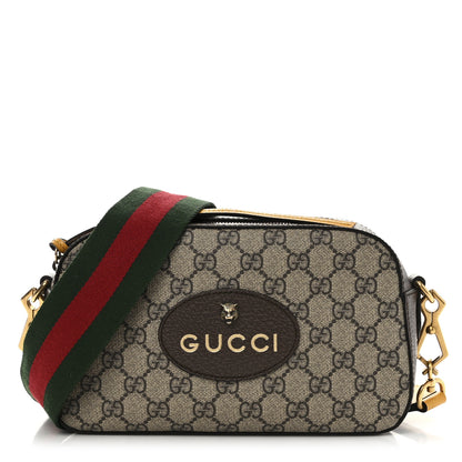 Gucci GG Supreme Monogram Web Neo Vintage Shoulder Bag Beige New Acero Crop 1 of 11