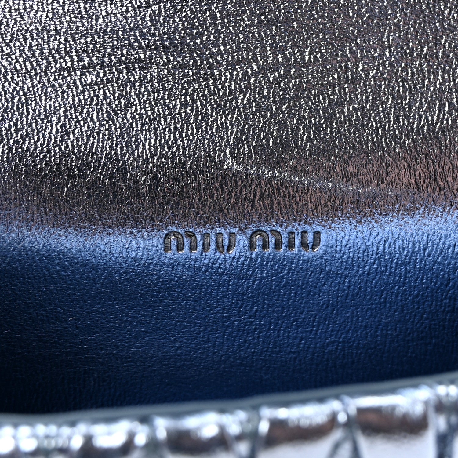 Miu Miu Matelasse Crystal Embellished Mini Chain Shoulder Bag Light Blue 6 of 11
