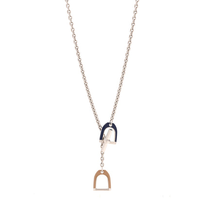 Hermes Palladium Lacquered Etrier Necklace 1 of 7