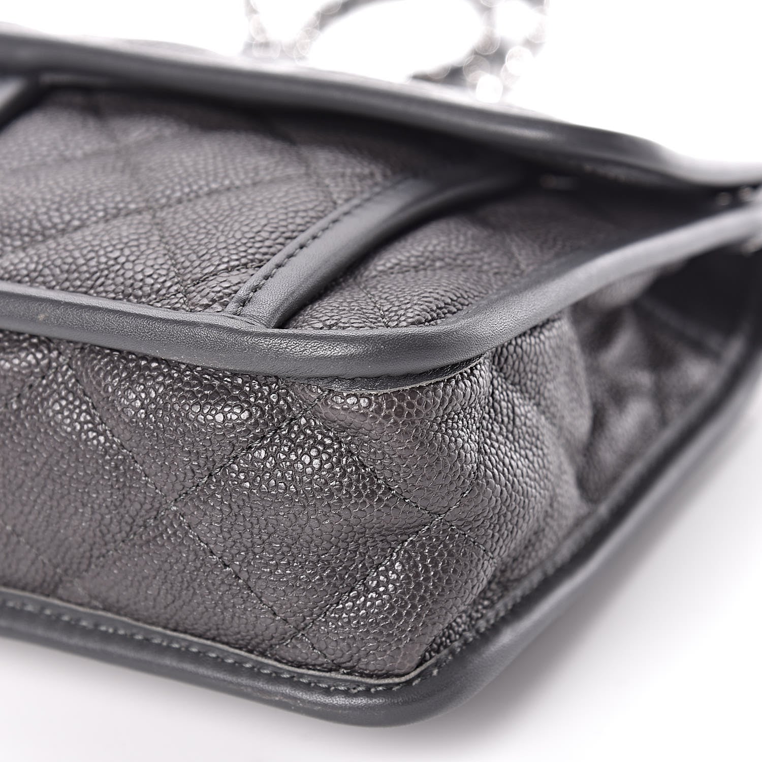 Chanel Caviar Quilted Large French Riviera Flap Dark Grey 6 of 14