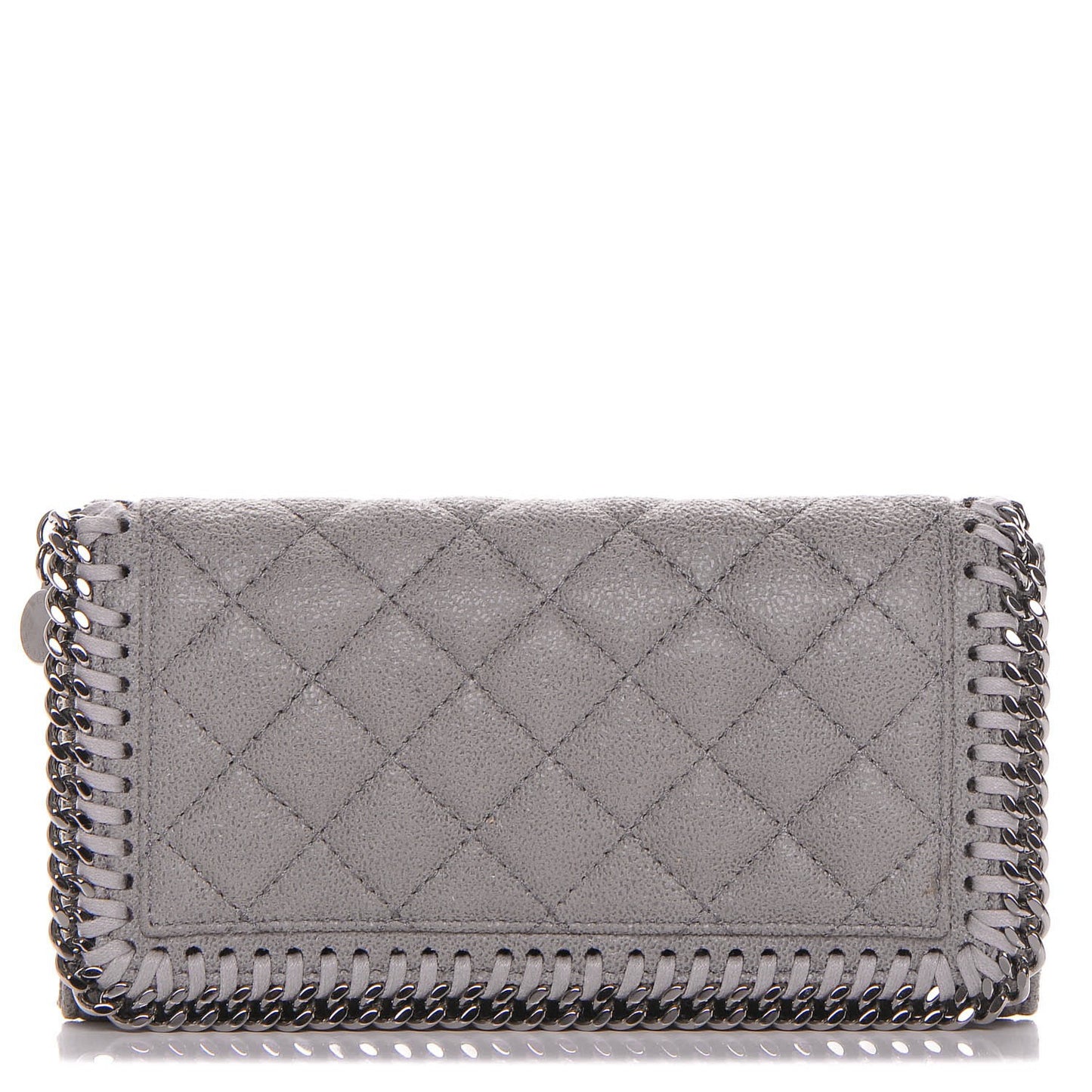 Shaggy Deer Quilted Falabella Flap Wallet Grey