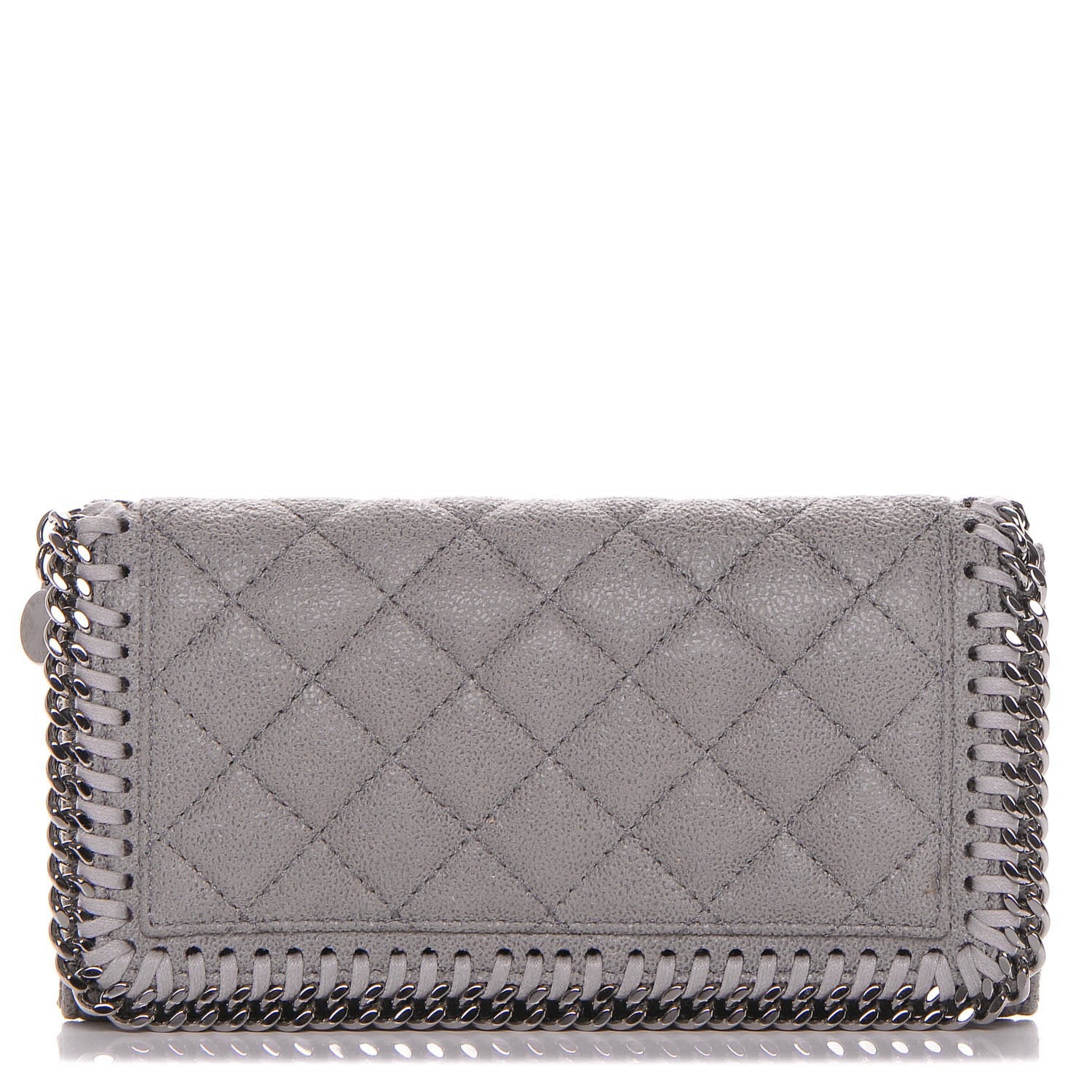 Stella McCartney Shaggy Deer Quilted Falabella Flap Wallet Grey 1 of 7