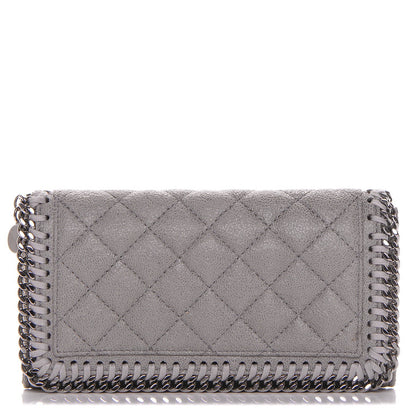 Stella McCartney Shaggy Deer Quilted Falabella Flap Wallet Grey 1 of 7