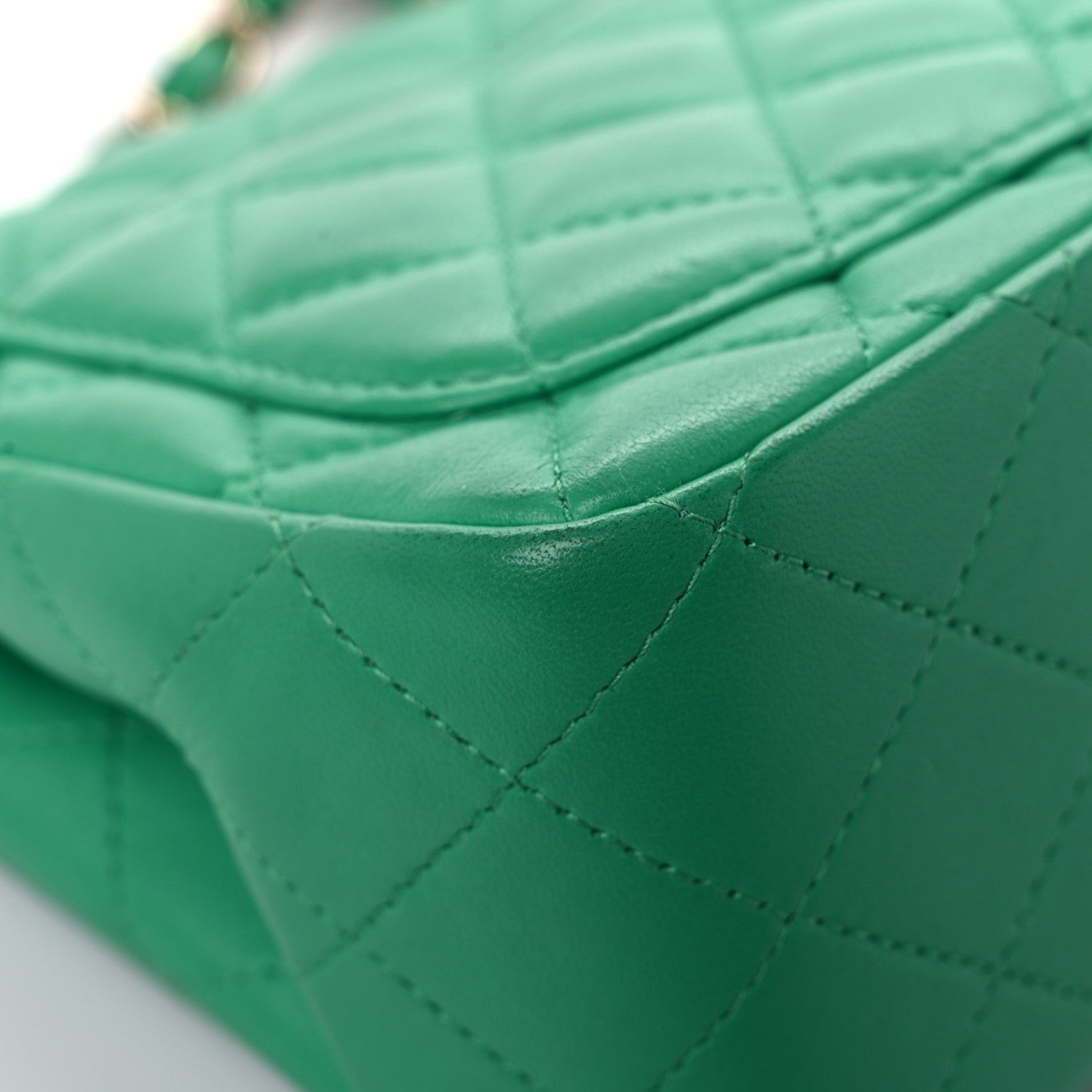 Chanel Lambskin Quilted Mini Square Flap Green 10 of 18