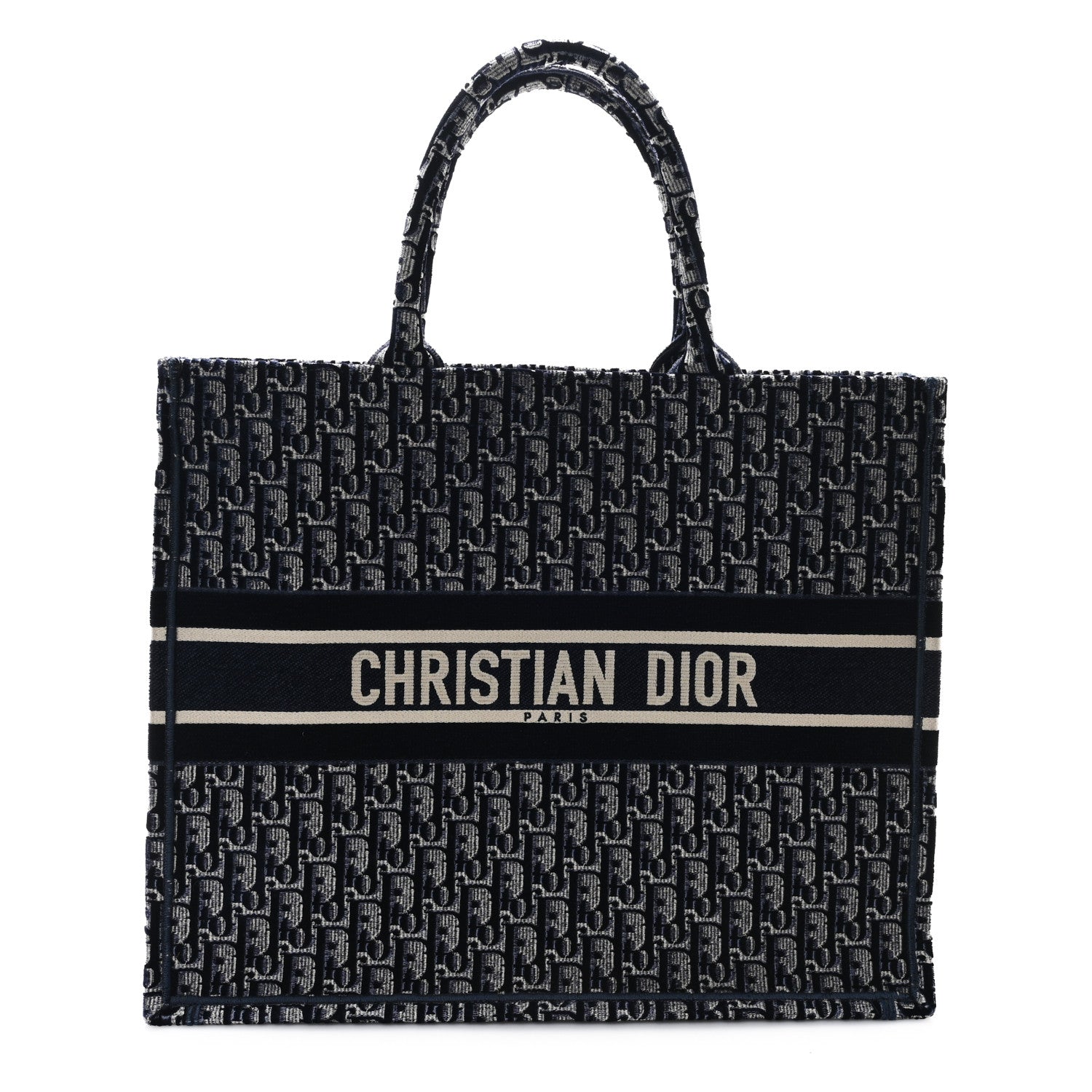 Christian Dior Oblique Velvet Large Book Tote Blue Multicolor 1 of 11