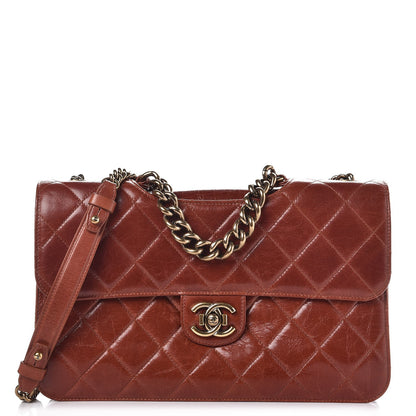 Chanel Glazed Calfskin Quilted Large Perfect Edge Flap Camel 1 of 10