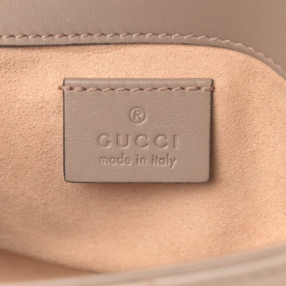 Gucci Calfskin Matelasse Super Mini GG Marmont Shoulder Bag Porcelain Rose 11 of 20