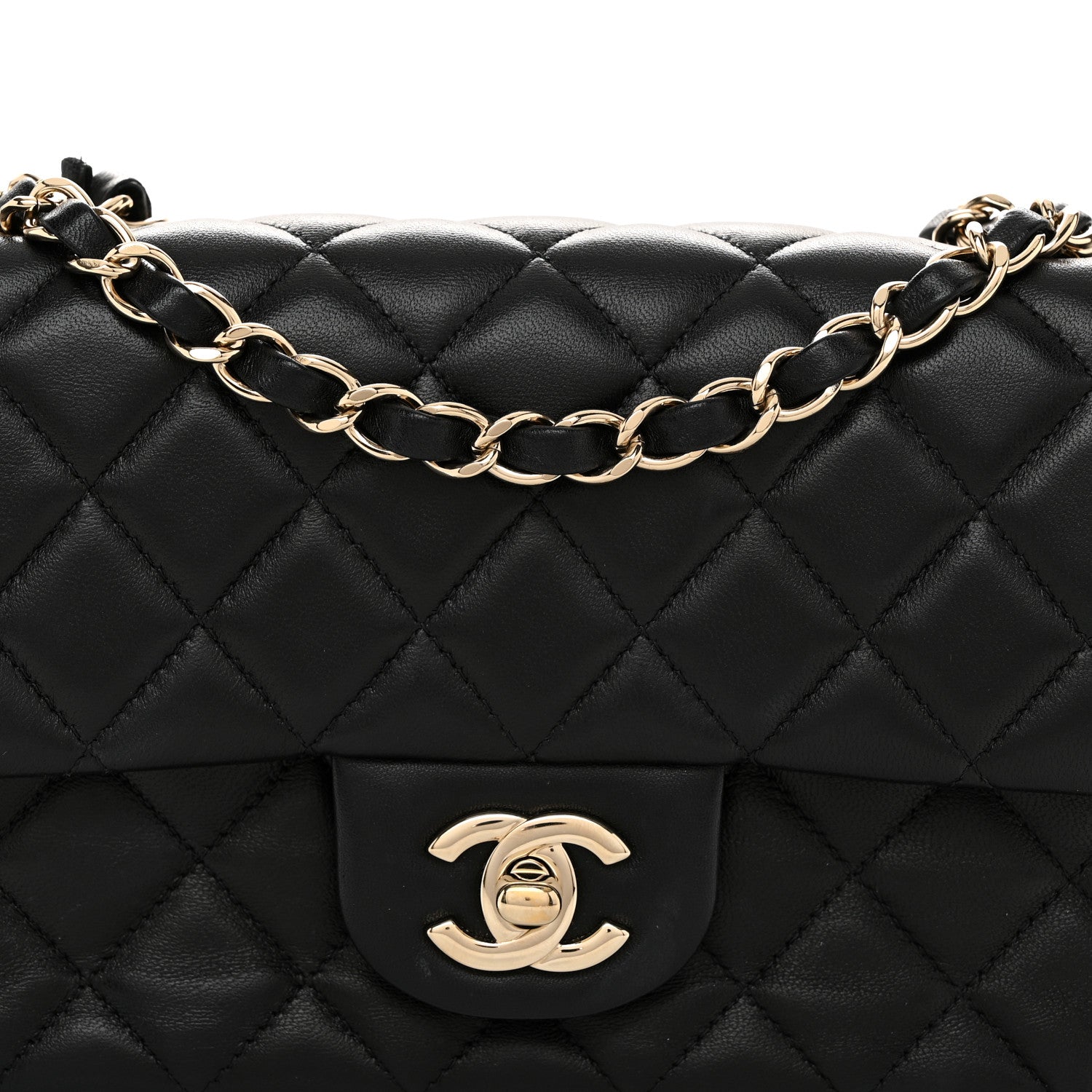 Chanel Lambskin Quilted Mini Rectangular Flap Black 8 of 11