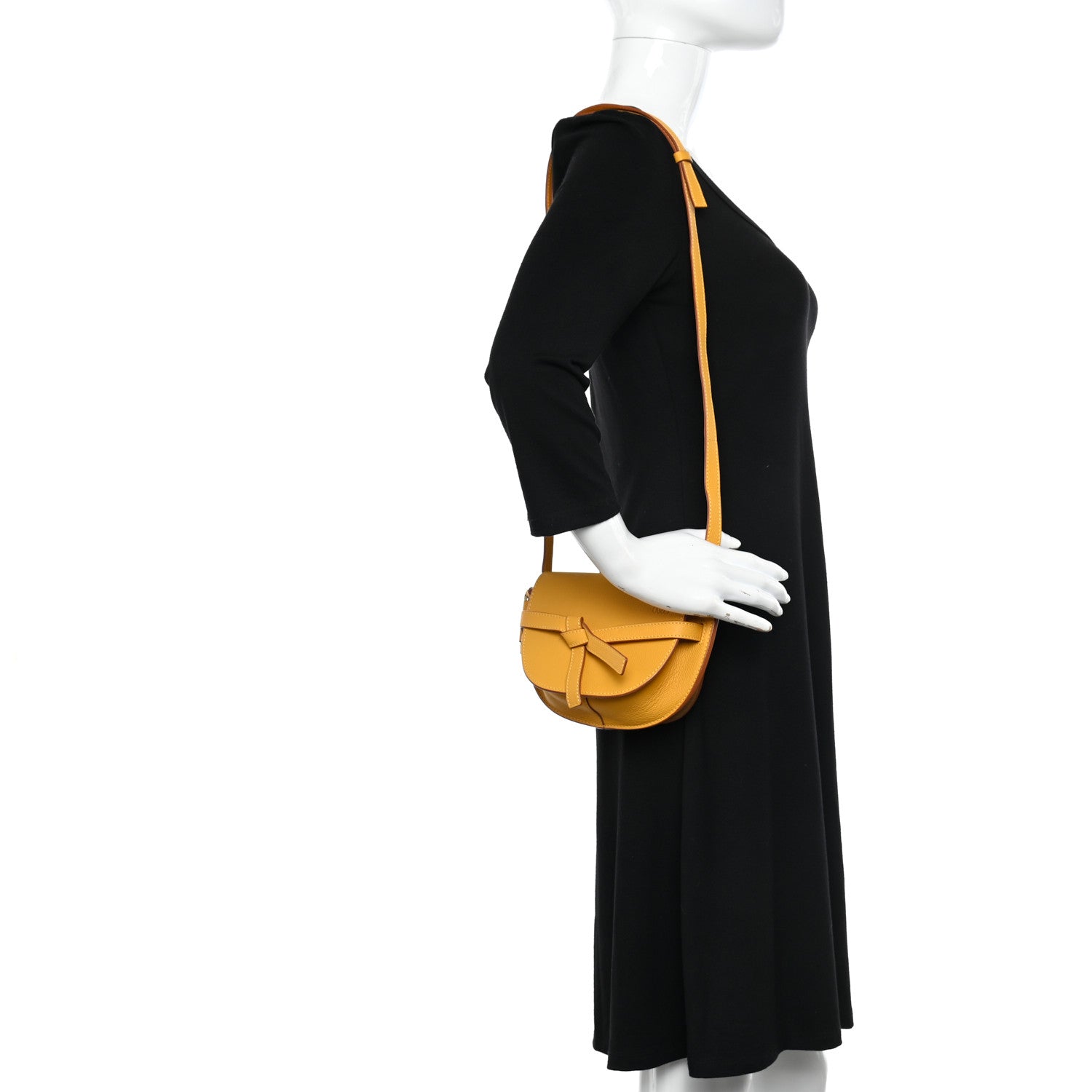 Loewe Grained Calfskin Mini Gate Crossbody Bag Yellow 2 of 10