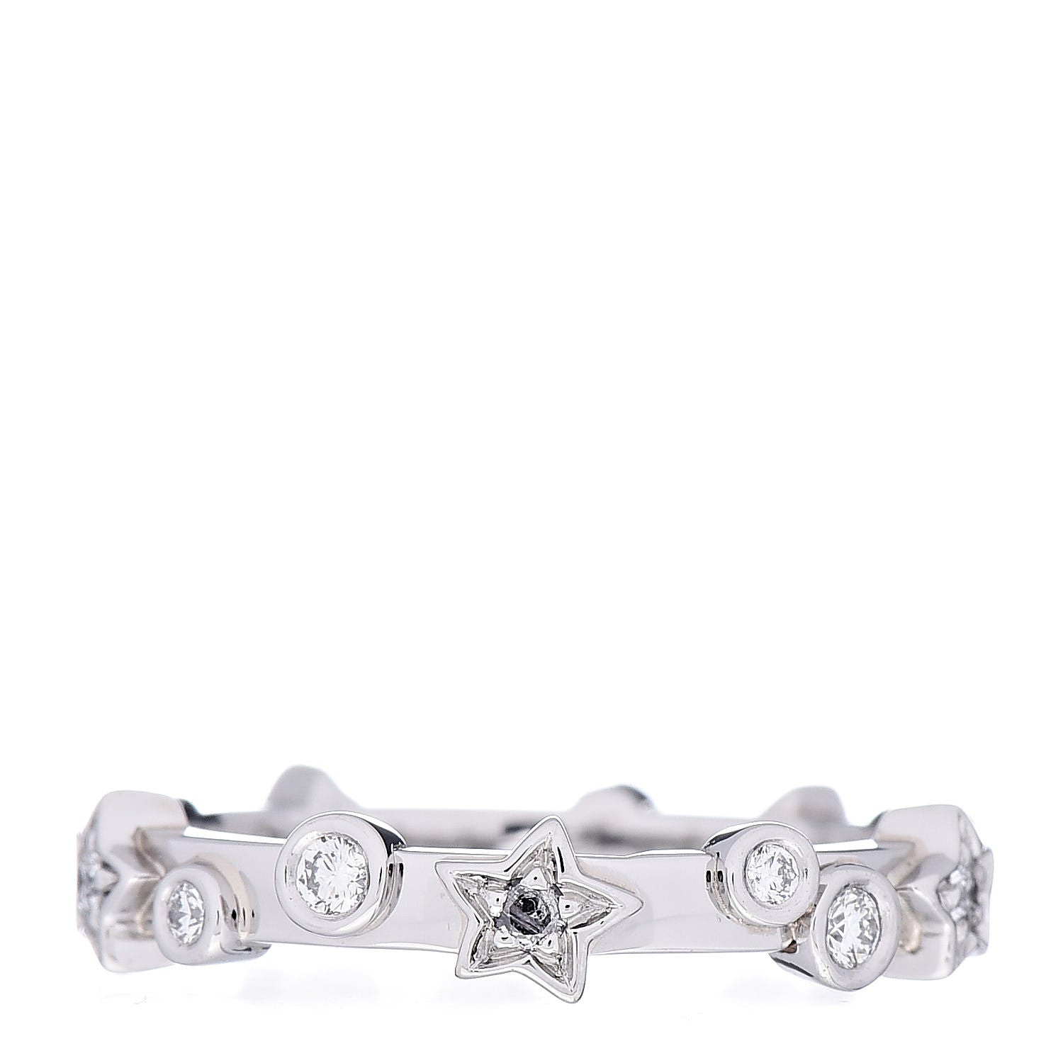 Chanel Platinum Diamond Comete Band Ring 47 4 1 of 5