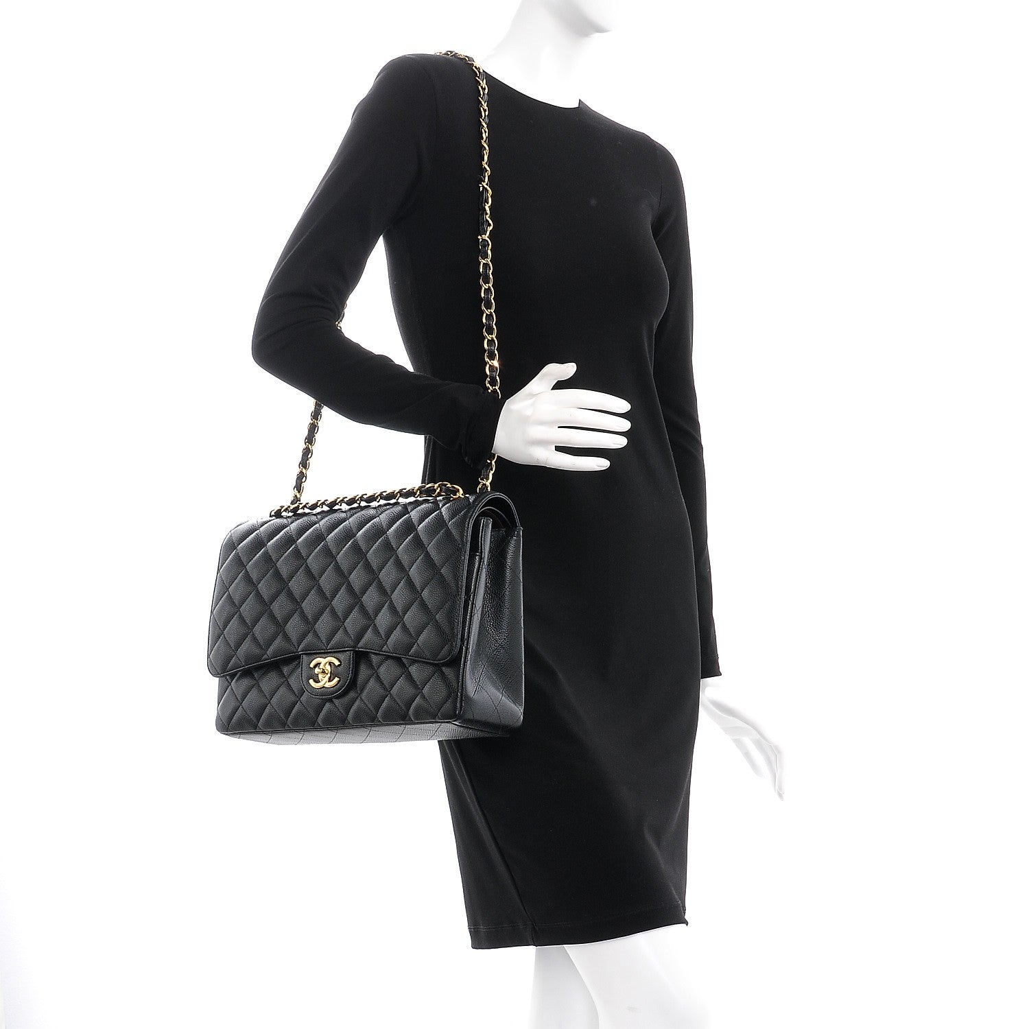 Chanel Caviar Quilted Maxi Double Flap Black 3 of 9