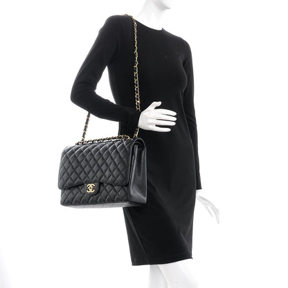 Chanel Caviar Quilted Maxi Double Flap Black 3 of 9