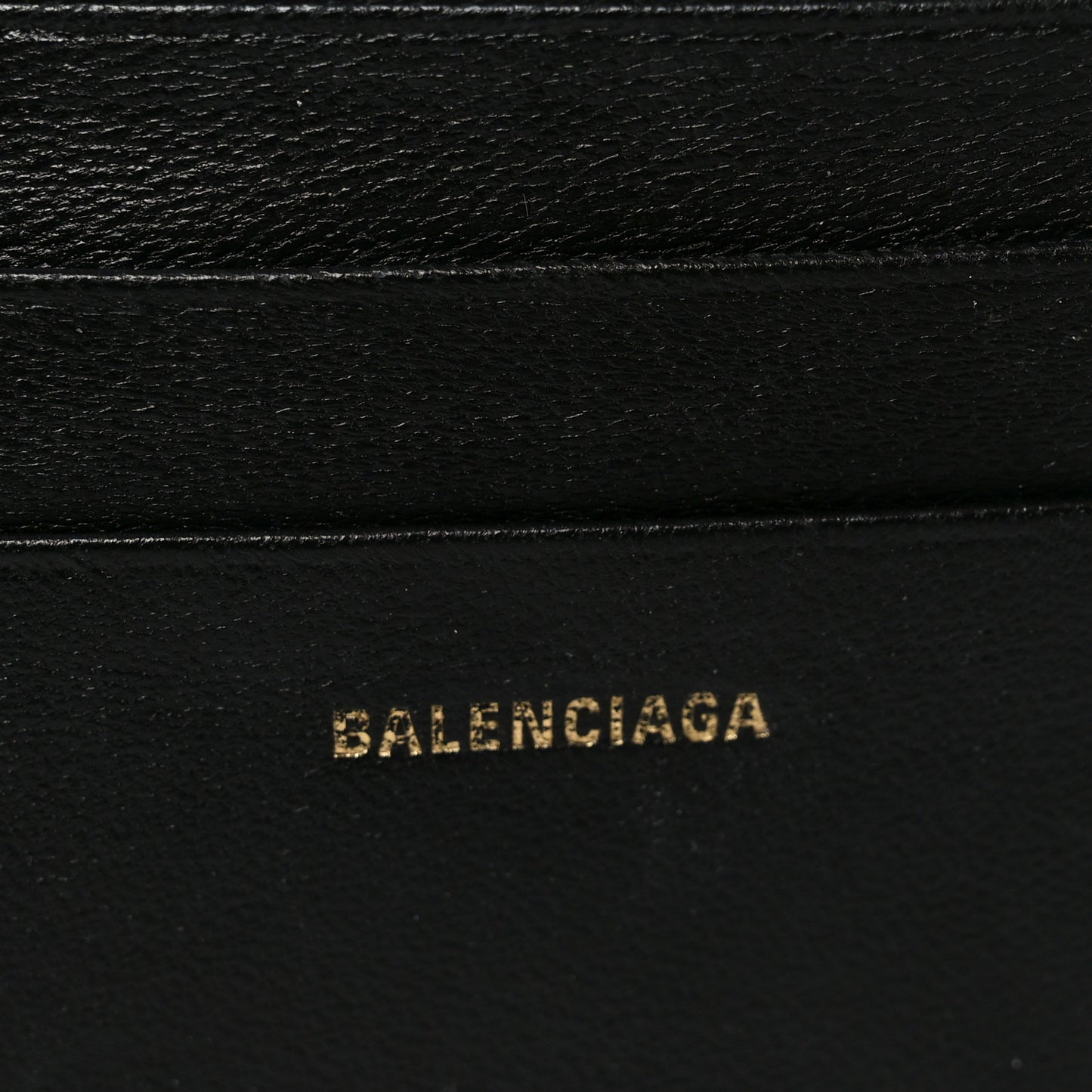 Shiny Box Calfskin Hourglass Compact Wallet Black