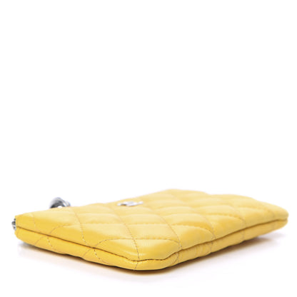 Chanel Lambskin Small Ground Control Cosmetic Case Yellow 4 of 7