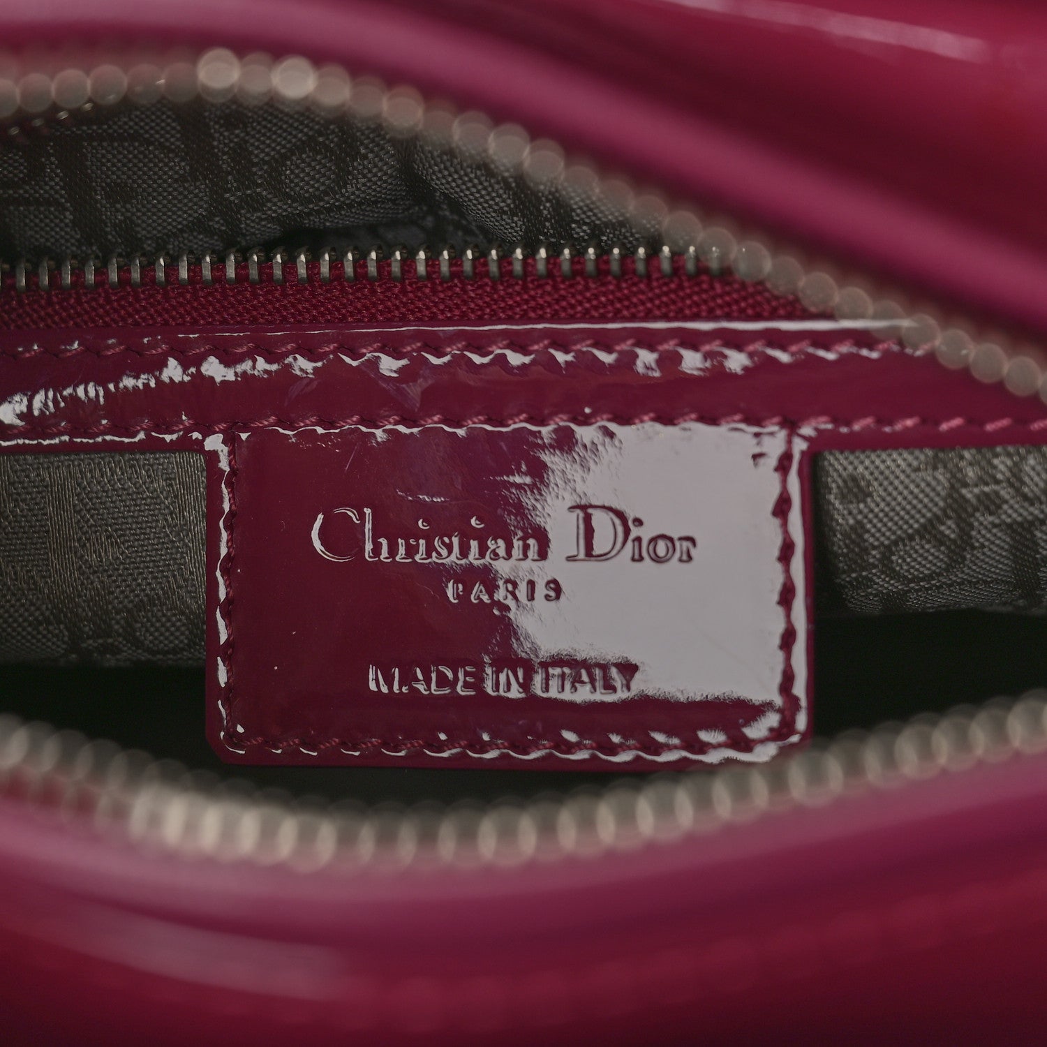 Christian Dior Patent Cannage Medium Lady Dior Dark Pink 6 of 9