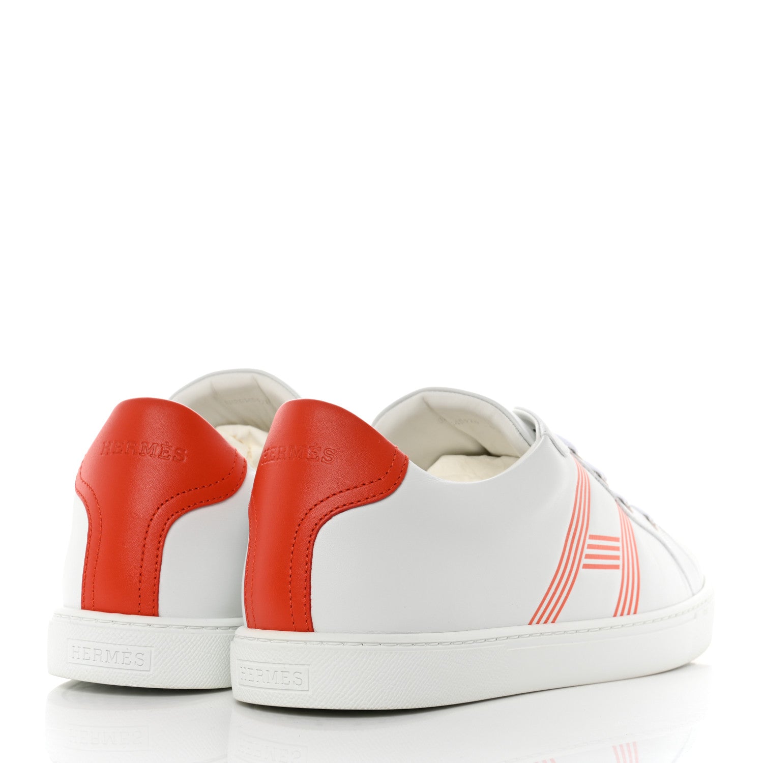 Hermes Calfskin Mens Avantage Sneakers 44 Orange 4 of 9