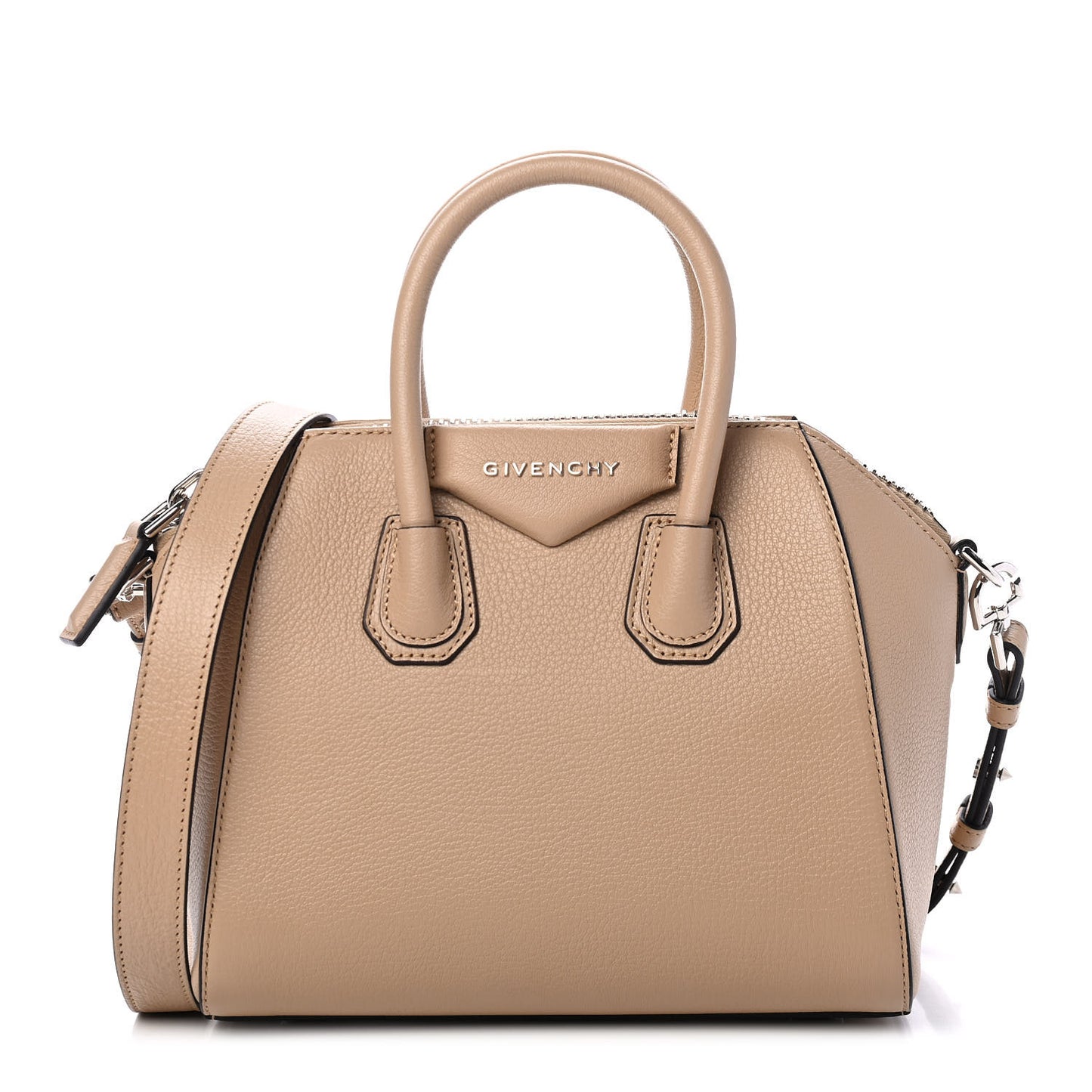 Sugar Goatskin Mini Antigona Beige Camel
