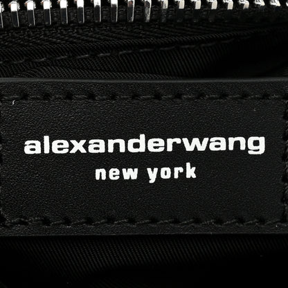 Alexander Wang Velvet Crystal Rhinestone Mini Scrunchie Bag Black Silver 6 of 9