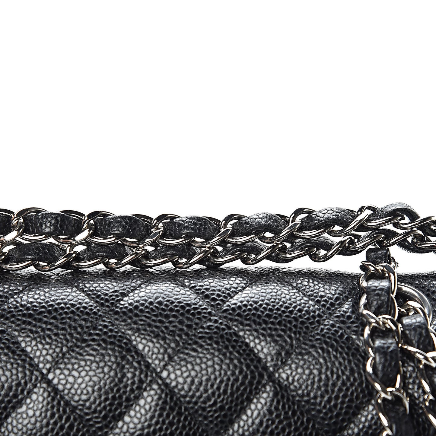 Caviar Quilted Small Double Flap Black
